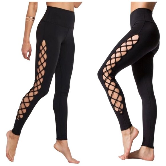 ALO Interlace Leggings Black Size M - Picture 1 of 8